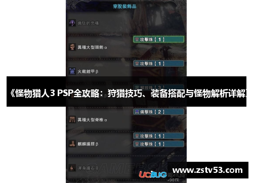 《怪物猎人3 PSP全攻略：狩猎技巧、装备搭配与怪物解析详解》